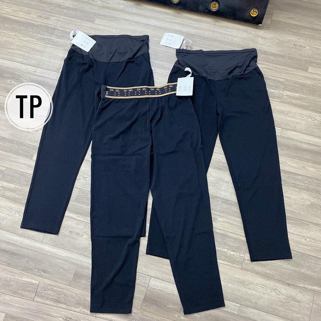 Quần bầu công sở, dáng baggy, chất tăm Thái loại đẹp, lịch sự và thời trang ( có đầy đủ chun điều chỉnh và đáp bụng bầu)