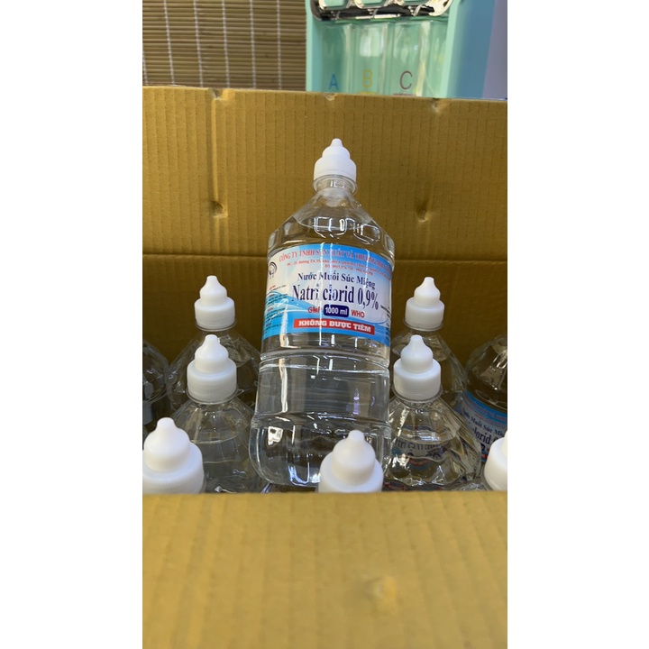 Combo 15 Chai Nước Muối Sinh Lý Nam Hà Natri Clorid 0.9% 1000 ml