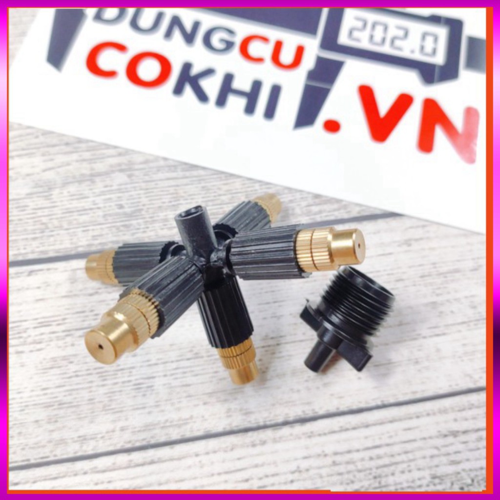 Béc phun sương 5 tia đồng, kết nối ren 21mm dùng tưới cây, tưới lan