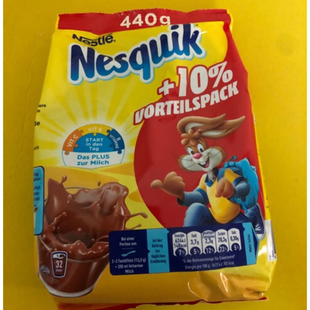 HOT DEAL: CA CAO NESQUIK ĐỨC 400G + 10% THÀNH 440G, DATE MỚI NHẤT TT 11.2021