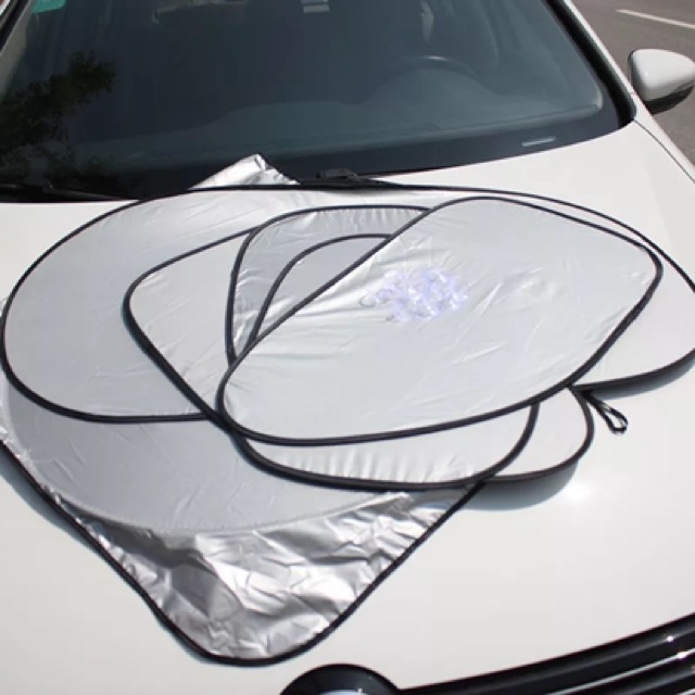 Bộ 6 Tấm Chắn Nắng Ô Tô màu bạc gập gọn tiện lợi Rèm chắn nắng cho xe hơi ô tô thông minh loại tốt