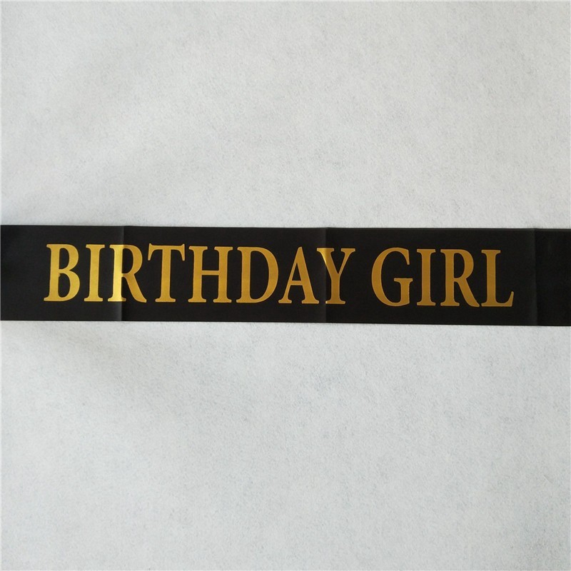 Băng đeo chéo vai in chữ Birthday phong cách công chúa dùng cho tiệc sinh nhật
