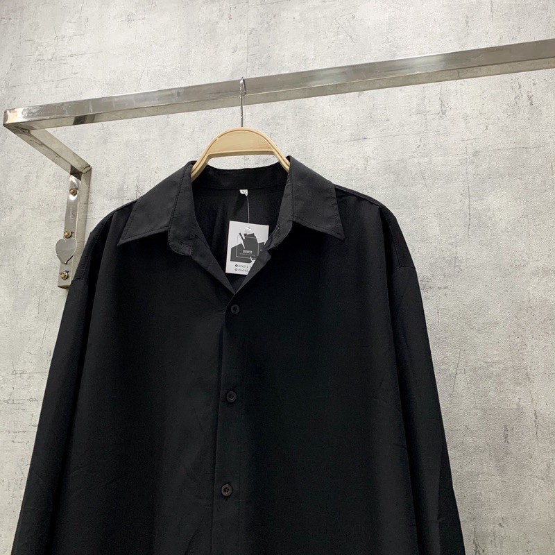 ÁO SƠ MI CHO NAM VÀ NỮ FORM RỘNG UNISEX MÀU TRẮNG VÀ MÀU ĐEN