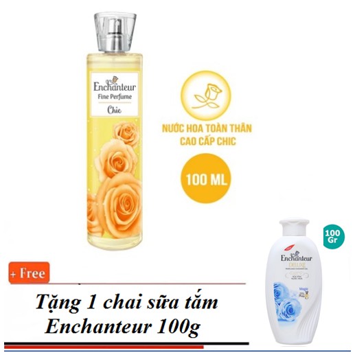 Mua 1 tặng 1 - Nước Hoa Toàn thân Enchanteur 100ml + Tặng kem 1 chai ST 100g