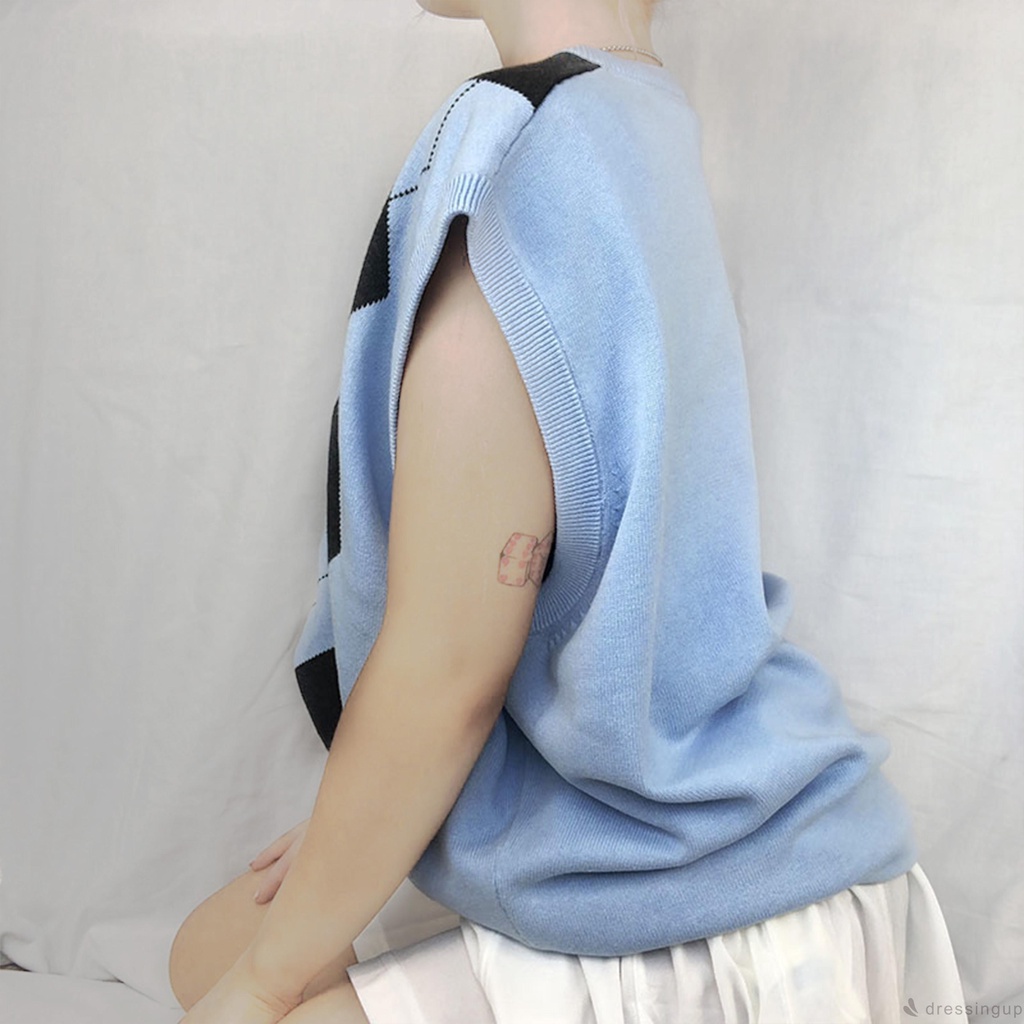 Áo sweater không tay cổ chữ V dáng rộng thời trang dành cho nữ