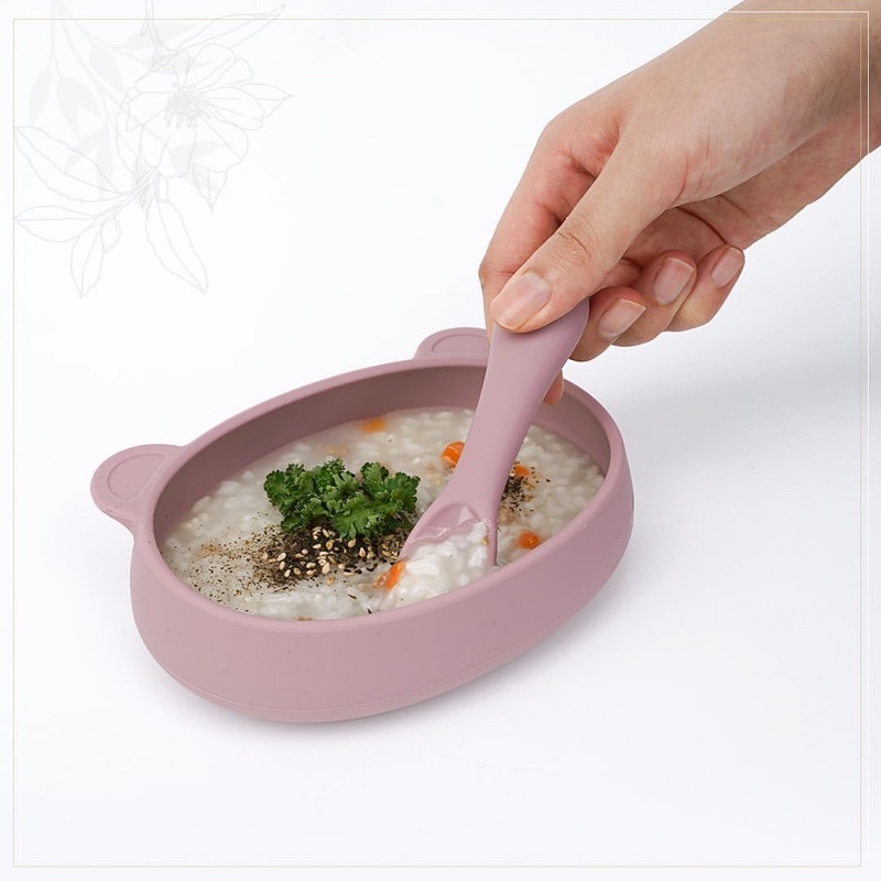 Thìa nhỏ ăn dặm/thìa xíu silicone cao cấp mềm dành cho bé Bluemama Hàn Quốc