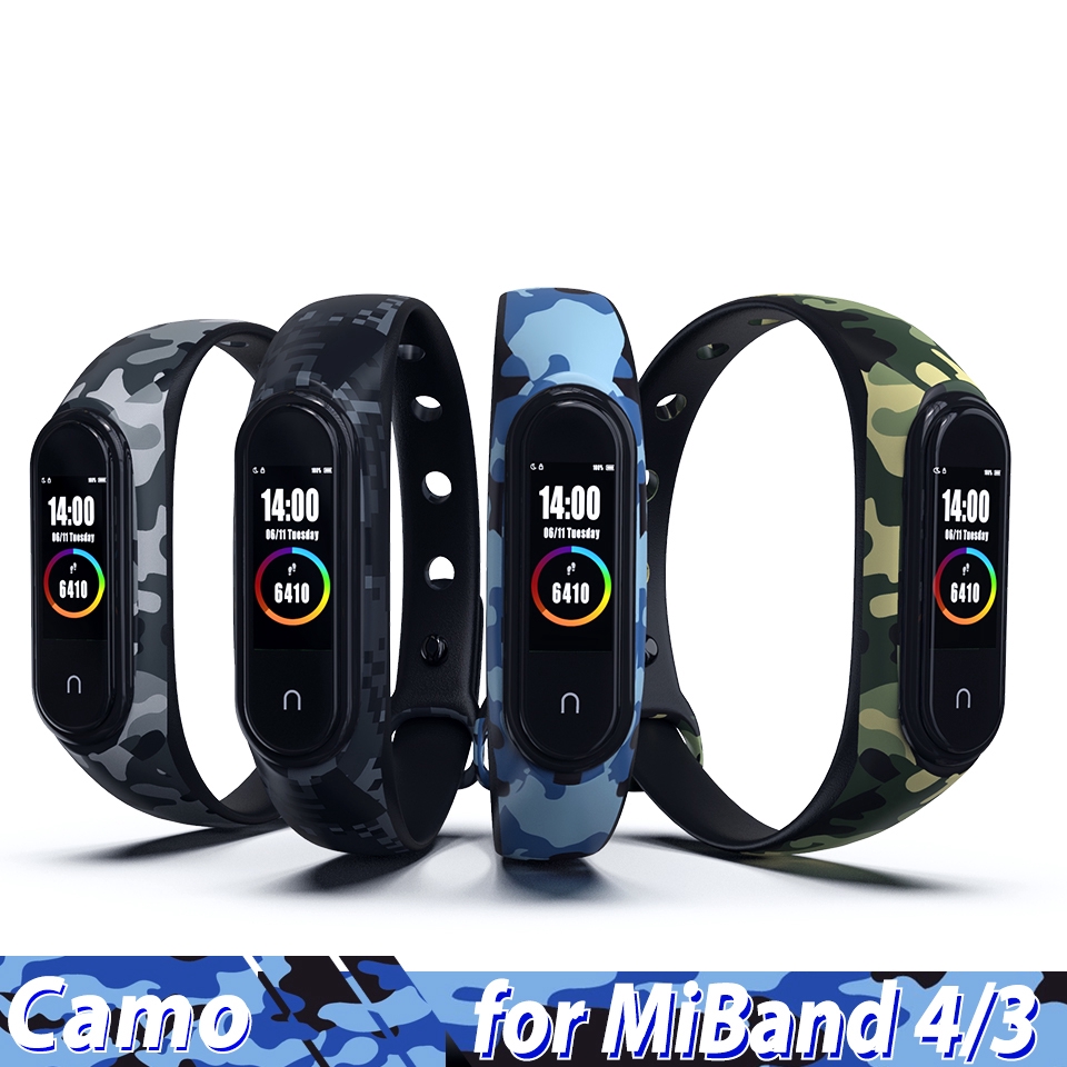 Dây silicone họa tiết rằn ri thay thế cho Xiaomi Mi Band 4/3