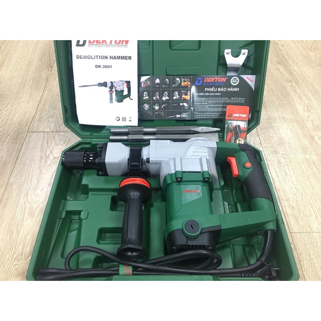 Máy Đục Bê Tông Chính Hãng Dekton Model DK-3601, Đầu Gài 17mm, Công Suất 1400W