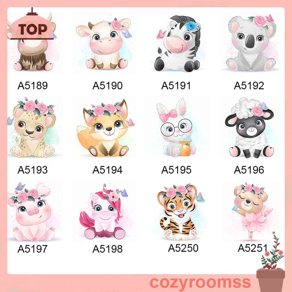 Bộ Tranh Đính Đá 5D Họa Tiết Hoạt Hình Động Vật Dễ Thương Độc Đáo DIY