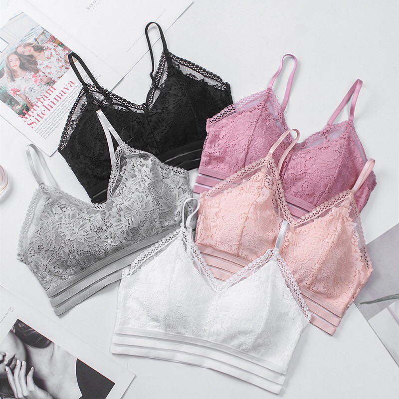 Áo Bra Ren Sexy Vanvene Đệm Rời Nâng Ngực Tự Nhiên Dây Lưng Cách Điệu Free Size 40-60Kg Chất Ren Mềm Mịn Không Xù A950 | BigBuy360 - bigbuy360.vn