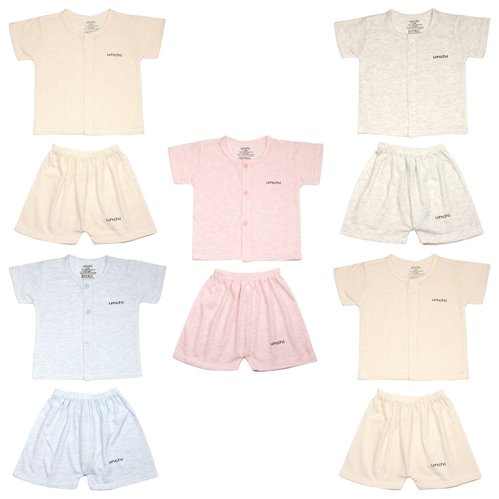 1 Bộ cộc tay UNCHI  chất cotton HÀNG ĐẸP mềm mịn an toàn cho bé từ 4-14kg - BCUC22