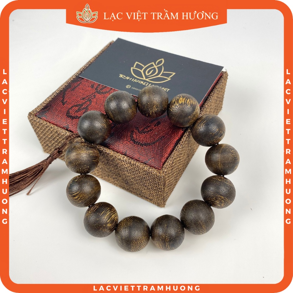 Vòng Tay Trầm Hương cho Nam Trầm Tốc Bông Tia 16/18/20mm Hương Trầm Nồng Mạnh Cao Cấp - Lạc Việt Trầm Hương