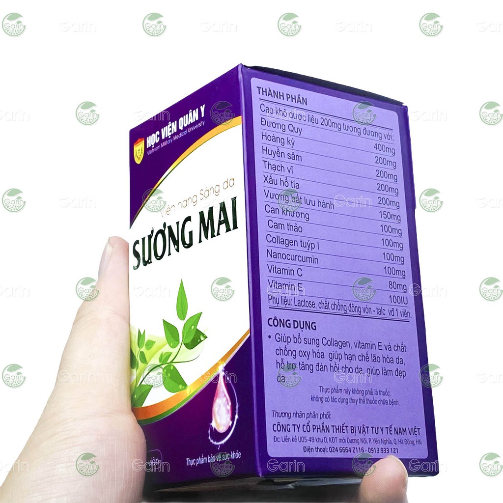 Combo 4 hộp viên uống sáng da Sương Mai Học Viện Quân Y