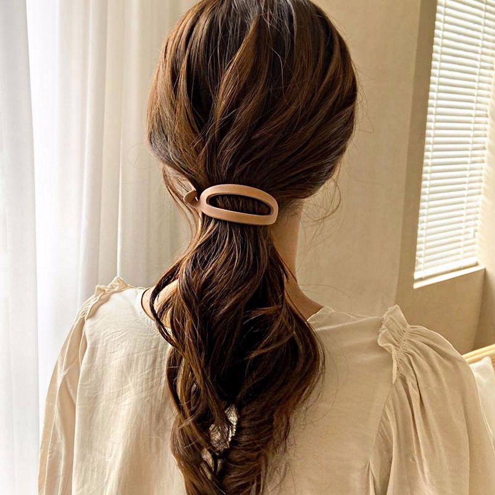 Kẹp Tóc Đuôi Ngựa Hình Bầu Dục Rỗng Thanh Lịch Thời Trang