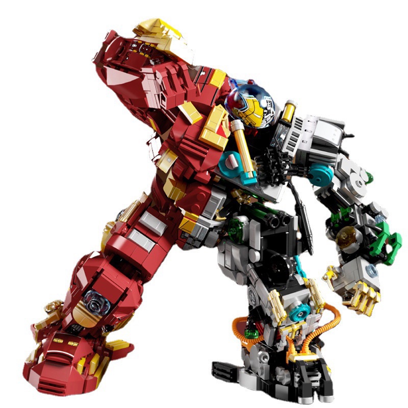 Đồ Chơi Lắp Ráp Kiểu LEGO Robot Siêu Anh Hùng Người Sắt Mecha Anti-Hulk Buster Model LW2081 Với 1203 Mảnh Ghép