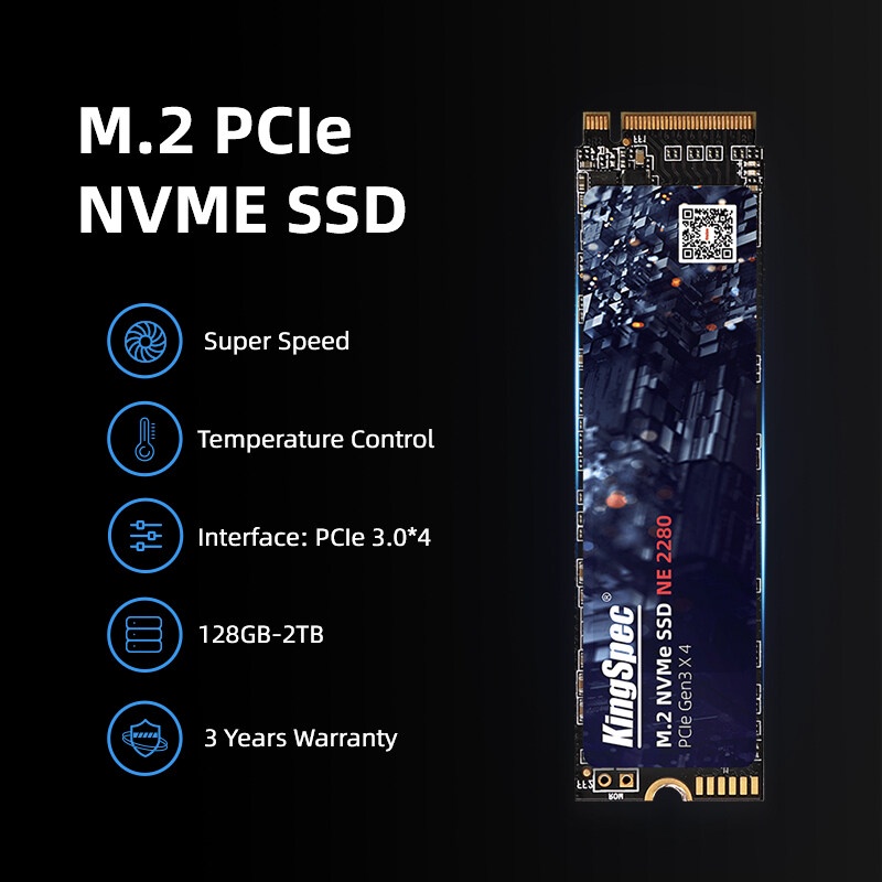 SSD M2 Nvme 128G/256G KINGSPEC NEW 100% FULLBOX HÀNG XỊN ĐẸP TỐC ĐỘ 1800MB/S ~3000MB/S BH 36T