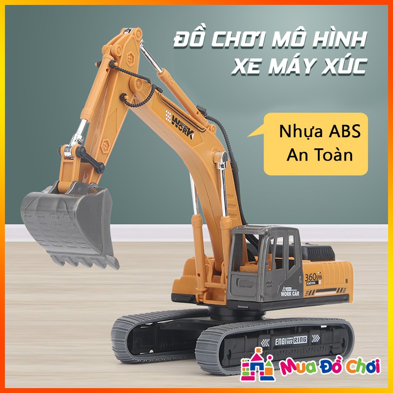 Đồ chơi mô hình xe máy xúc nhựa ABS an toàn cho các bé / Mô phỏng hoạt động của máy xúc