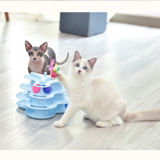 Tháp bóng tam giác 3 tầng - Đồ chơi Bóng cho chó mèo