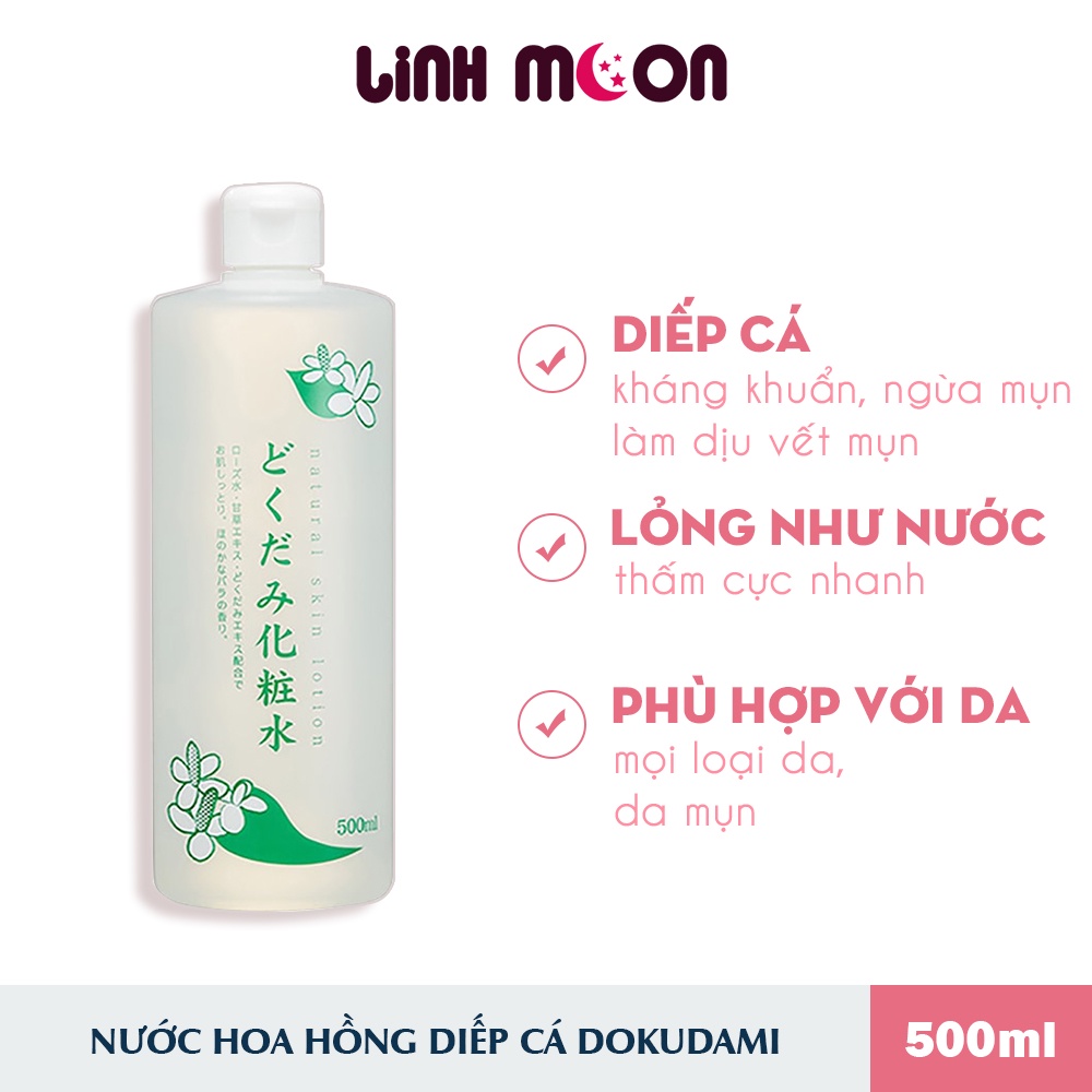 Nước Hoa Hồng Dokudami Natural Skin Lotion Toner Nhật Bản 500ml