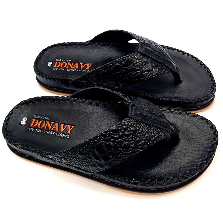 Dép kẹp nam da bò thật 100%, dép xỏ ngón nam cao cấp bảo hành 12 tháng shop kinson - Kẹp Bọ Xít