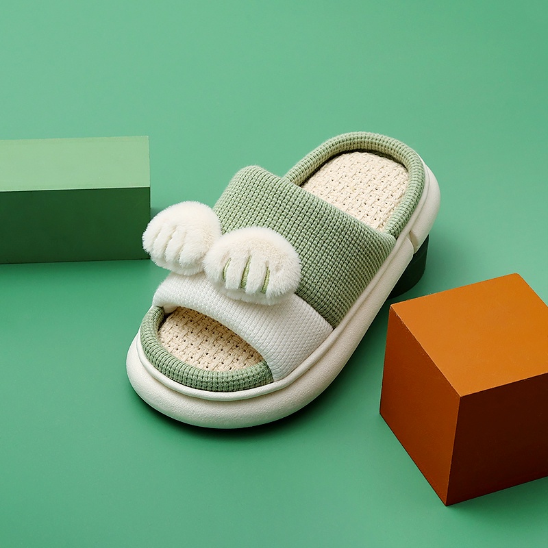 Dép đi trong nhà Cheerful Mario bằng cotton linen chống trượt thiết kế 2022 mới cho trẻ nhỏ