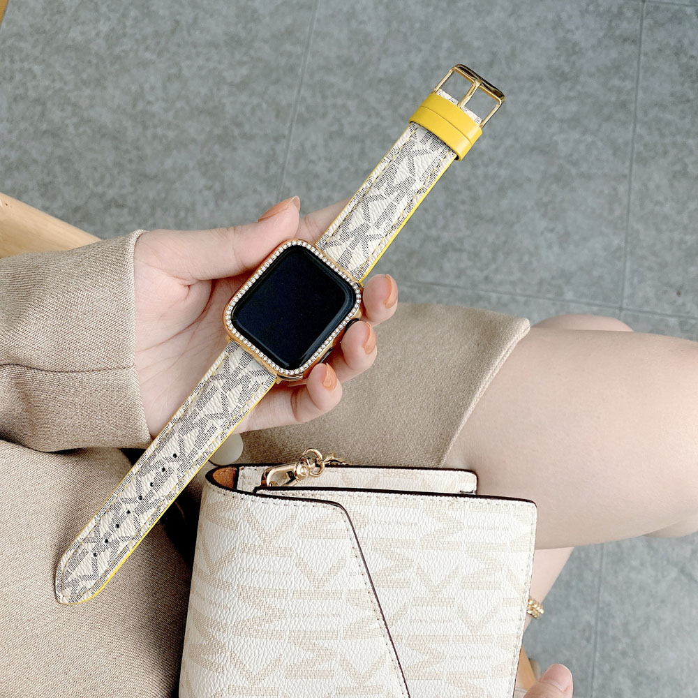 Dây Da Cao Cấp Cho Đồng Hồ Thông Minh Apple Watch 6 Se 5 4 40mm 44mm Mk Kích Thước 6 / 5 / 4 / 3 / 2 / 1