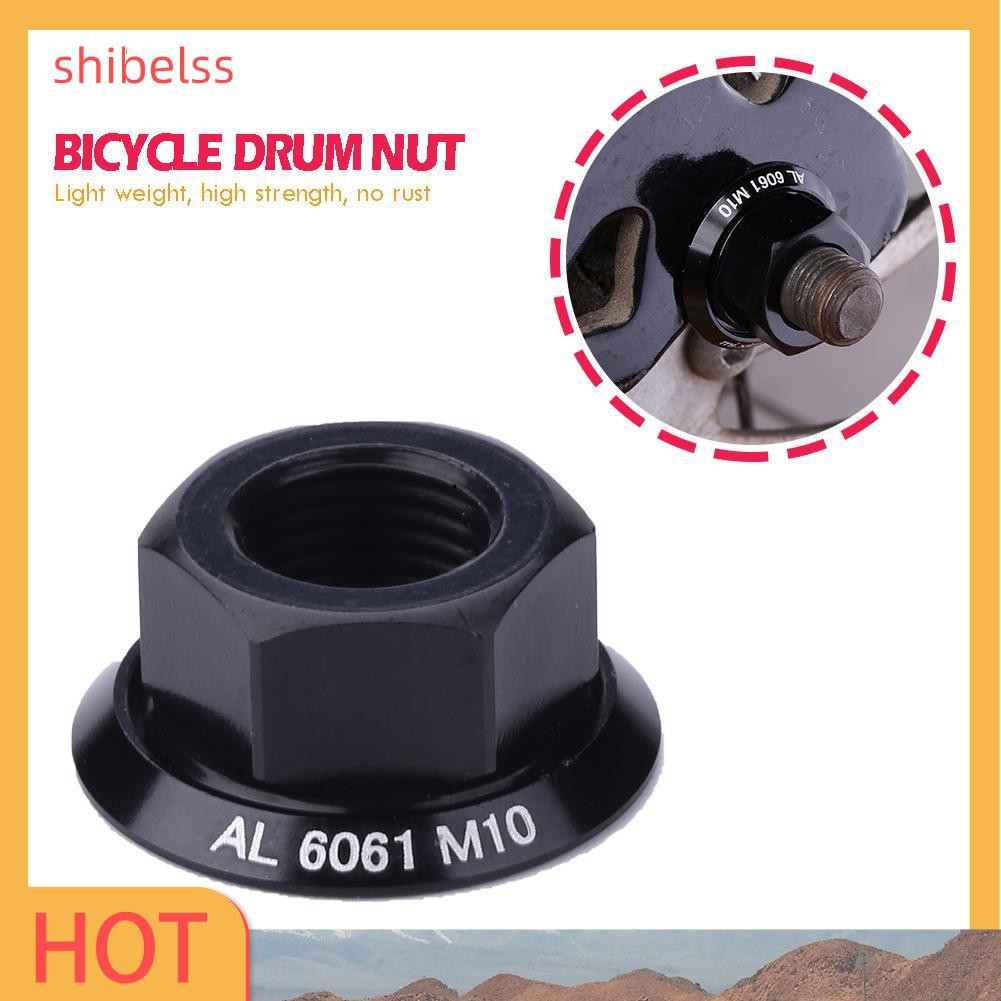 （ʚshibelss）1pc Bicycle Drum Hub Nuts M10 Fixed Gear MTB Road Folding Bike Screw Bolt