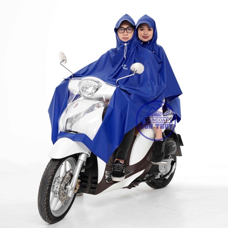 Áo mưa choàng 2 mũ vải nhựa PVC nhập khẩu chính hãng Sơn Thuỷ đa dạng màu nam nữ