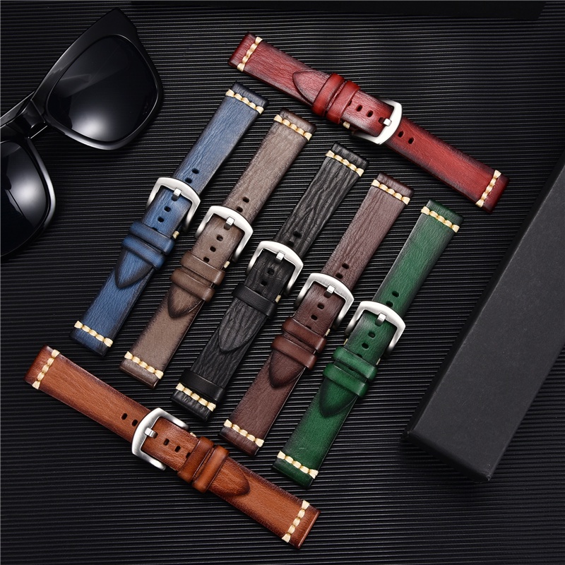 Dây Đeo Bằng Da Chất Lượng Cao Cho Đồng Hồ Samsung Galaxy Watch 4 Classic 46mm 42mm Watch4 44mm 40mm 3 Band Active2 20mm 22mm