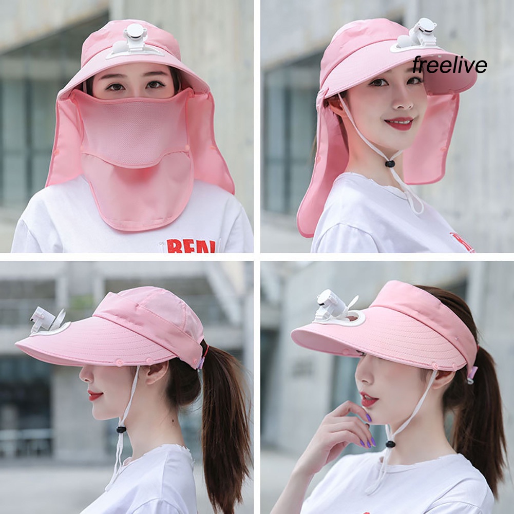 Mũ Rộng Vành Kèm Quạt Chống Nắng Có Thể Tháo Rời Tiện Dụng Thời Trang Hè S3L *