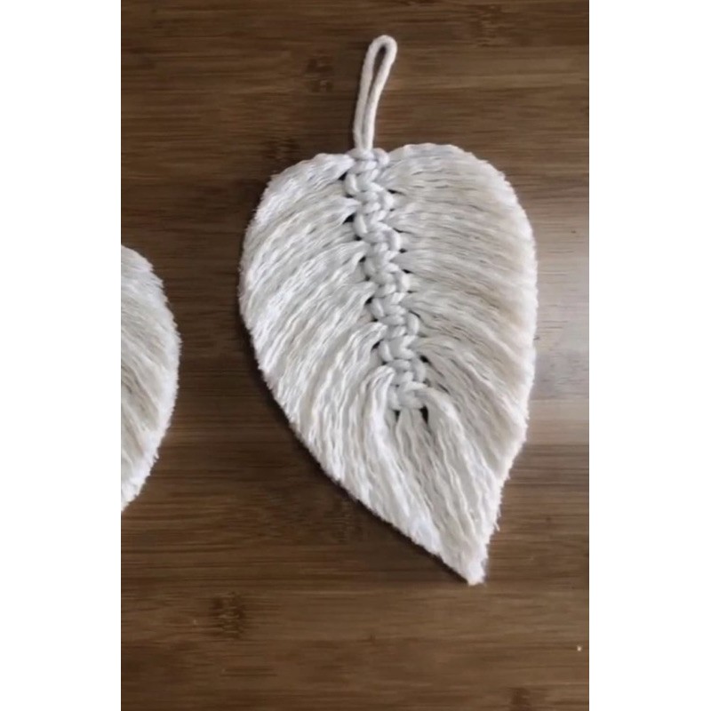 Lá macrame trang trí treo tường