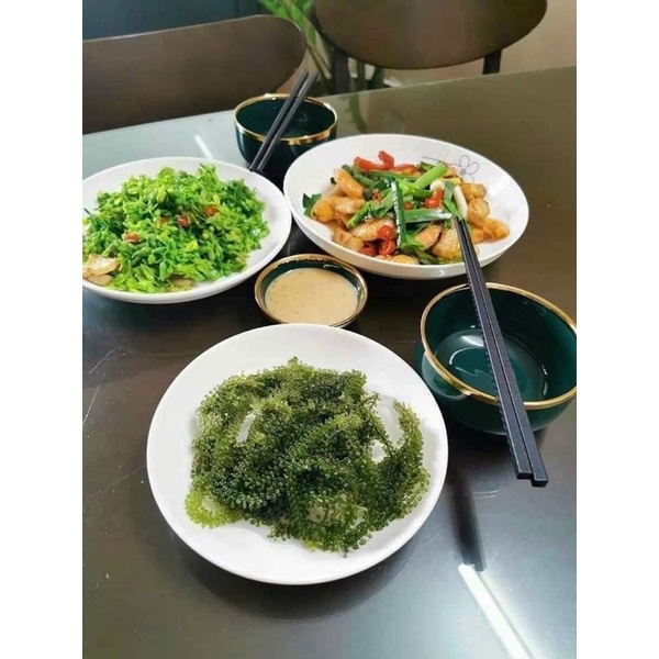 Combo kèm chai xốt - Rong Nho tách nước Green Food Cao cấp xuất khẩu- đẹp da đẹp dáng