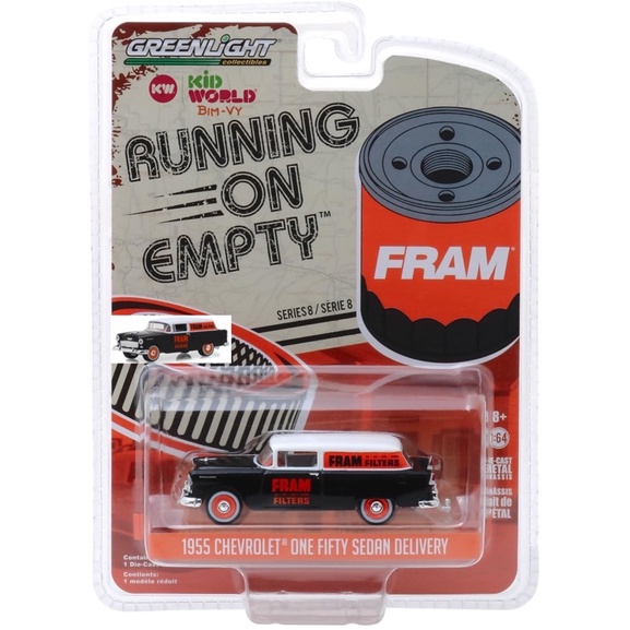 Xe mô hình GreenLight Running On Empty Series 8 1955 Chevrolet One Fifty Sedan Delivery 41080-C.