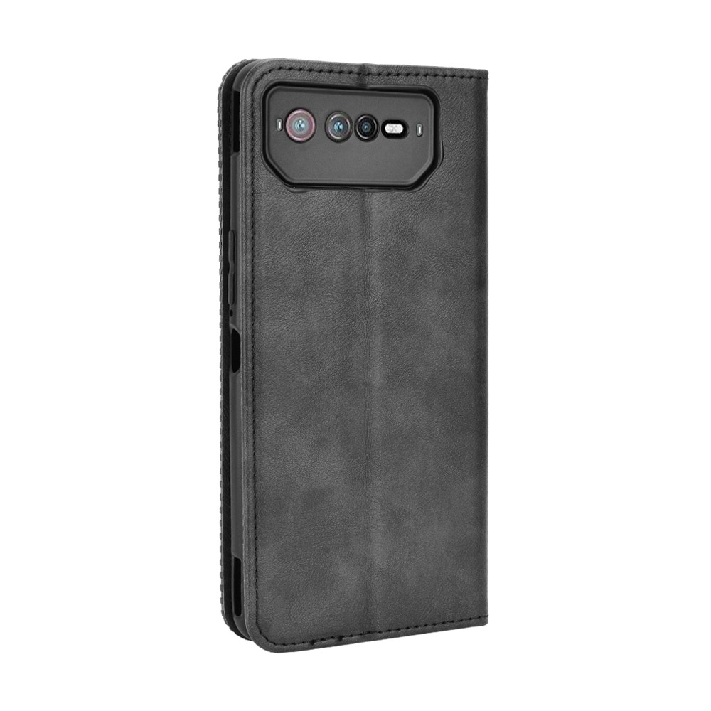 Bao Da PU Điện Thoại Nắp Lật Nam Châm Kiêm Ví Đựng Thẻ Có Thể Làm Giá Đỡ Kiểu Vintage Cho ASUS ROG Phone 6 Pro ROG6