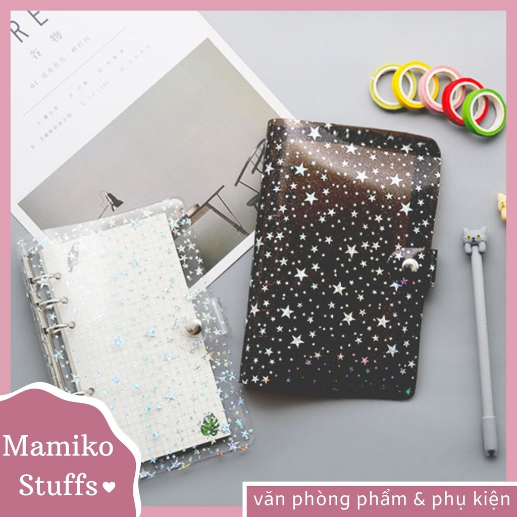 BÌA SỔ CÒNG TRONG SUỐT BLING BLING A5-A6