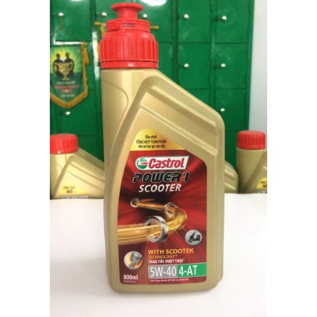 Nhớt Tổng Hợp Cao Cấp Castrol Power 1 Scooter 5W40 (0.8L) cho xe tay ga