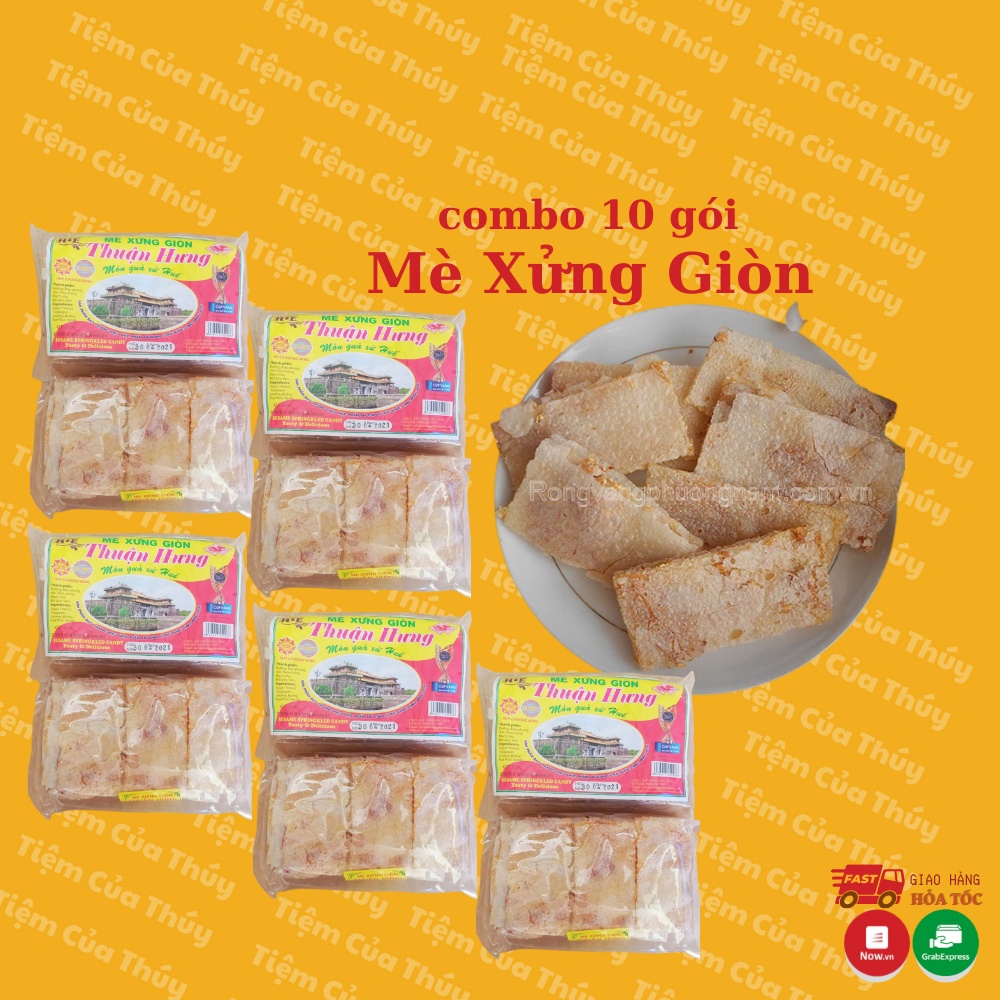 Mè xửng giòn Huế túi 150gr 9 miếng bánh thơm ngon vừa giòn vừa dẻo