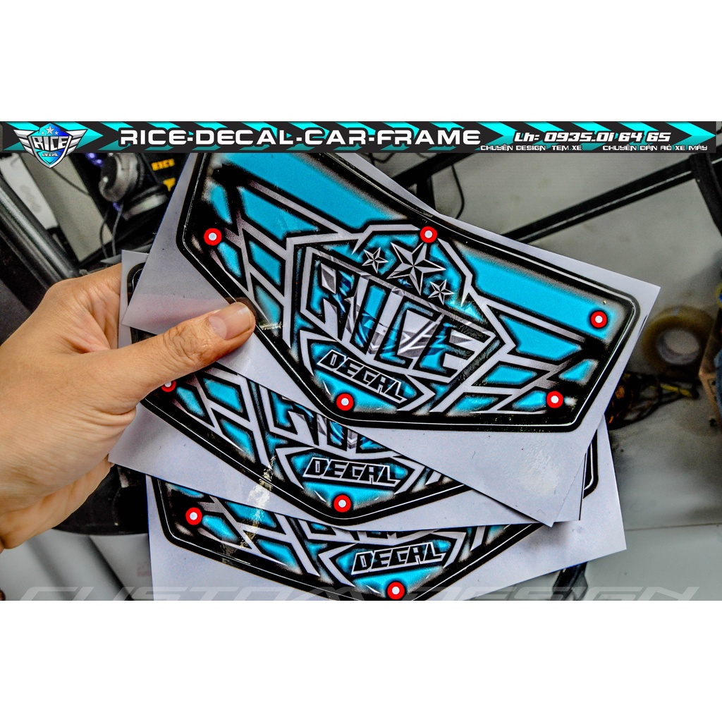 Tem Dán Hộp Đầu Sirius Sihello Đen Logo Rice decal