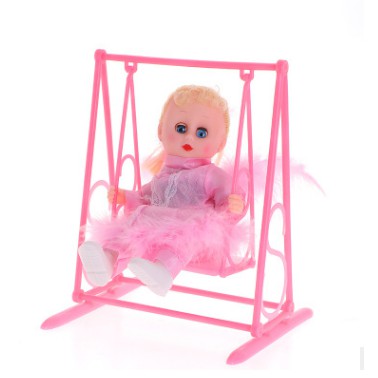 Búp bê ngồi xích đu đọc sách có nhạc