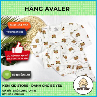 [Vải Cao Cấp] Bộ Avaler dài tay họa tiết hoạt hình cute vải thun lạnh siêu mát, mềm mịn thấm hút mồ hôi cho bé