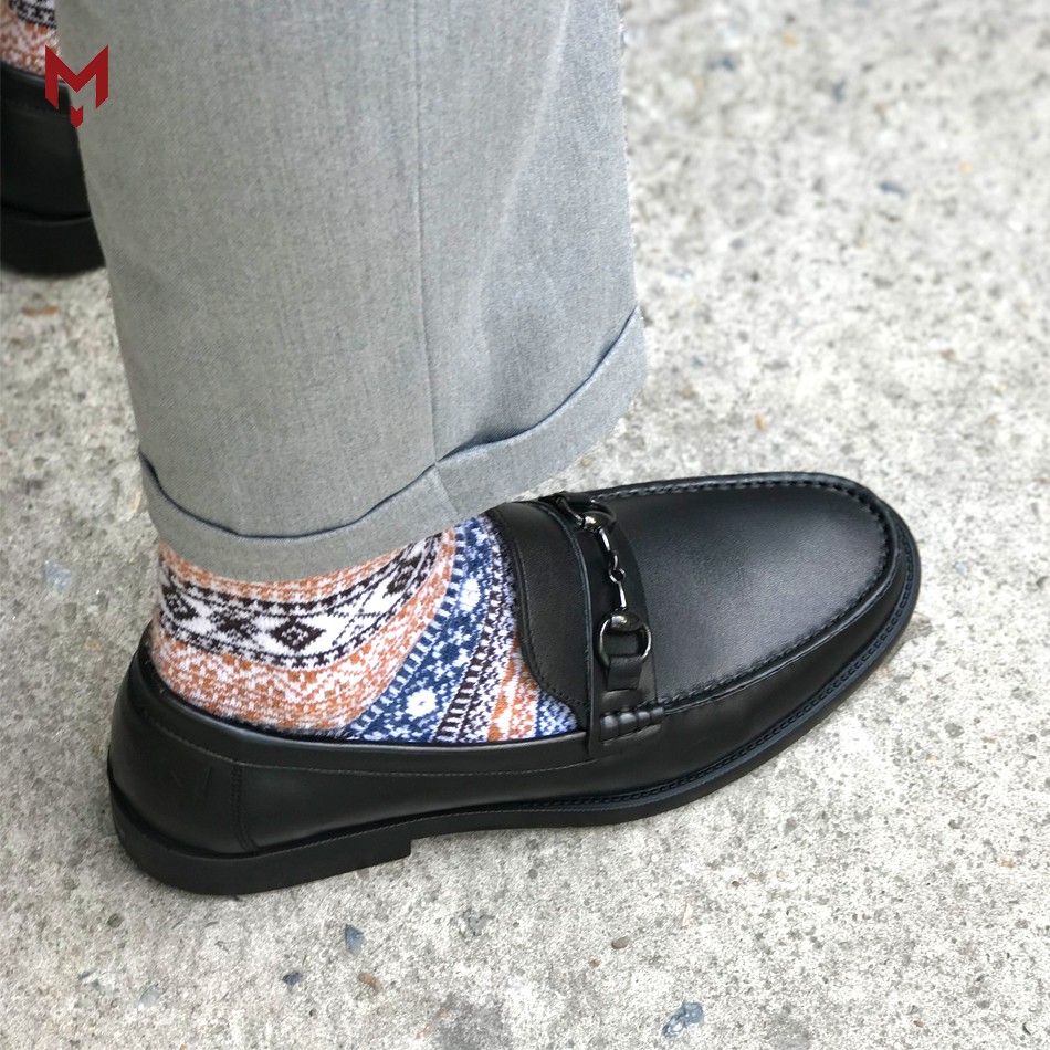 [Mã BMBAU300] Giày lười tây công sở nam MAD horsebit loafer Black da bò cao cấp thời trang giá rẻ uy tín