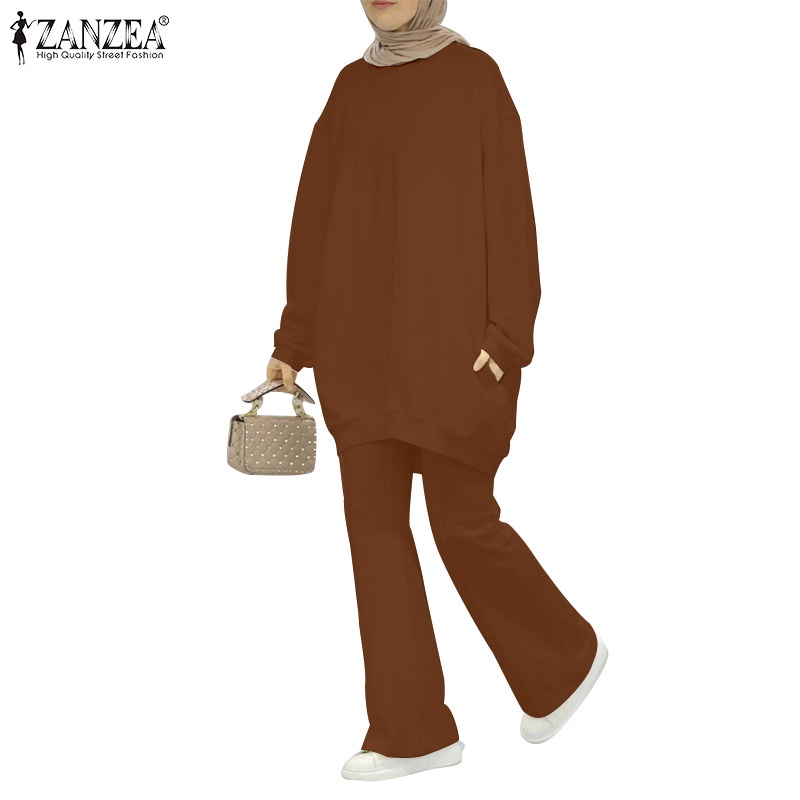 Bộ quần áo ZANZEA tay dài thời trang Hồi Giáo dành cho phái nữ