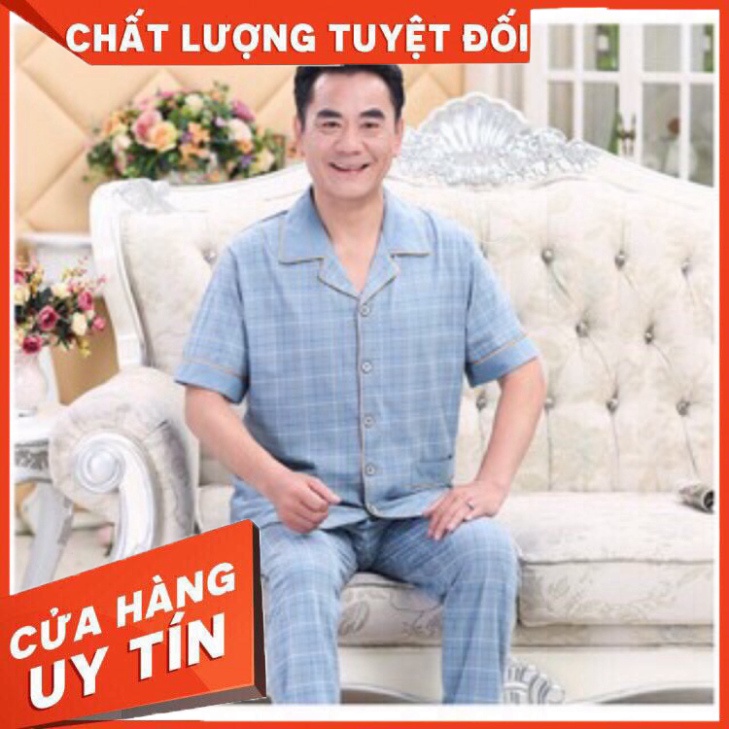 Bộ Pijama Nam Trung Niên - Bộ Ngủ Ông Già (Cộc Tay) - Hàng nhập khẩu