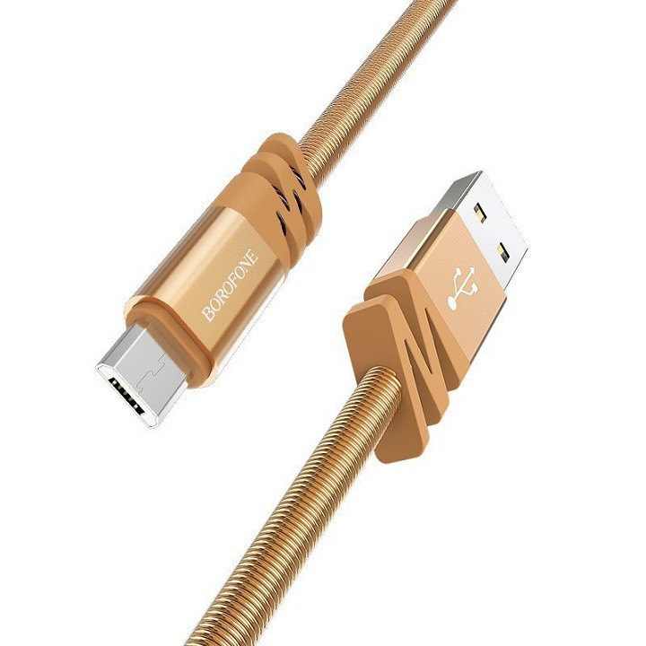Cáp sạc BOROFONE BX27 MicroUSB (Lò xo inox, 1m)