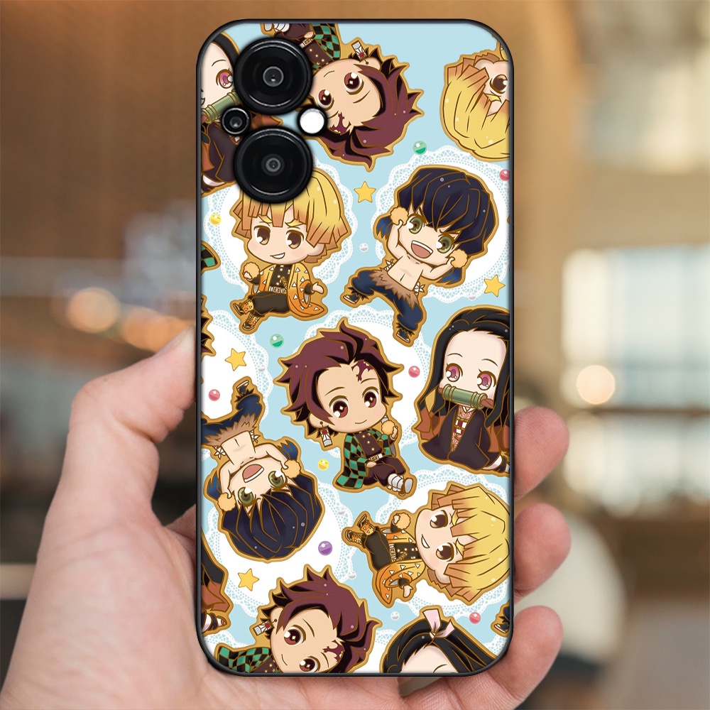 Ốp lưng Oppo Reno 8Z 5G viền đen in hình Zenitsu Kimetsu no Yaiba