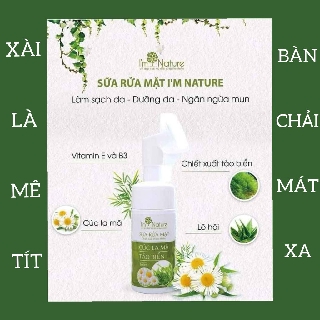 [Bàn Chải Massage Siêu Thích] Sữa Rửa Mặt Tảo Biển Nhật Bản & Cúc La Mã I’m Nature 100ml Chính Hãng (Xài Là Mê Tít)