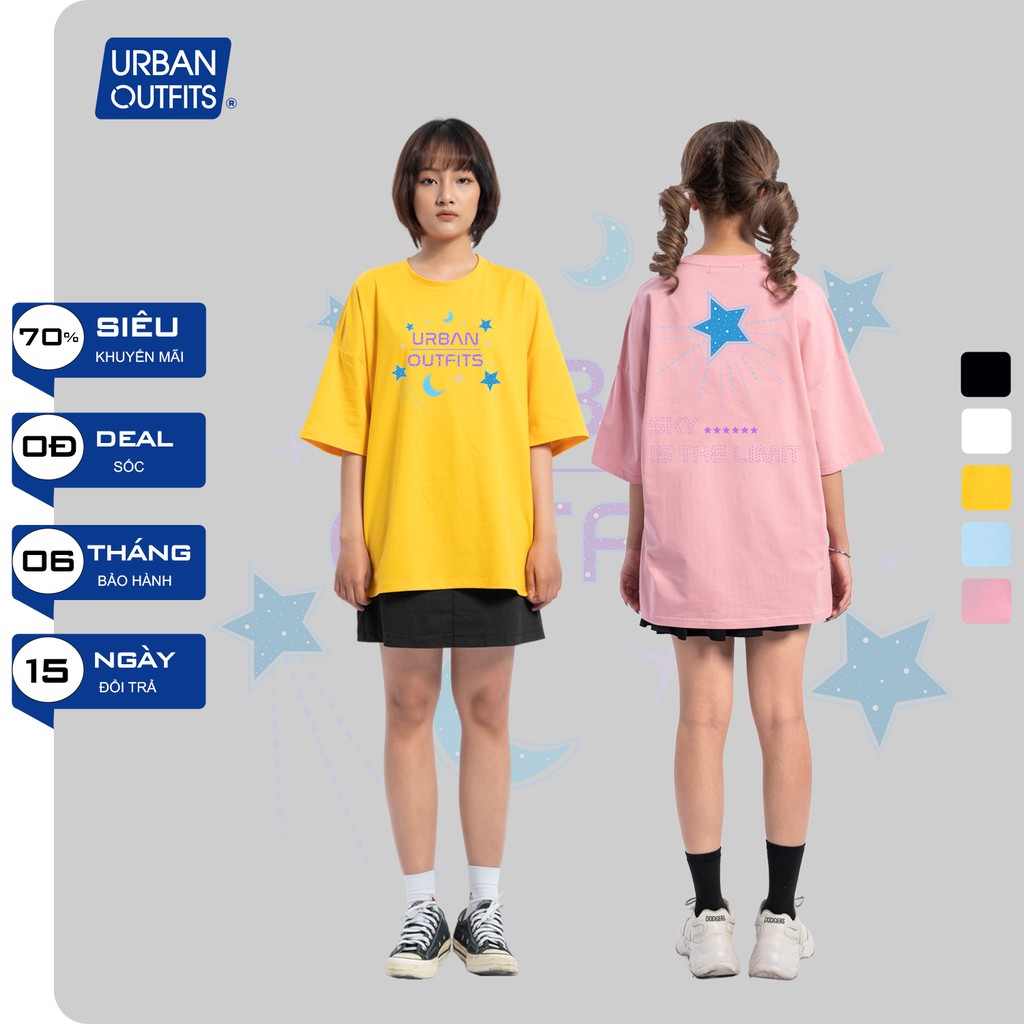 Áo Thun Tay Lỡ Nữ Nam Form Rộng URBAN OUTFITS In Sky Is The Limit ATO45 Cotton 4 Chiều Local Brand