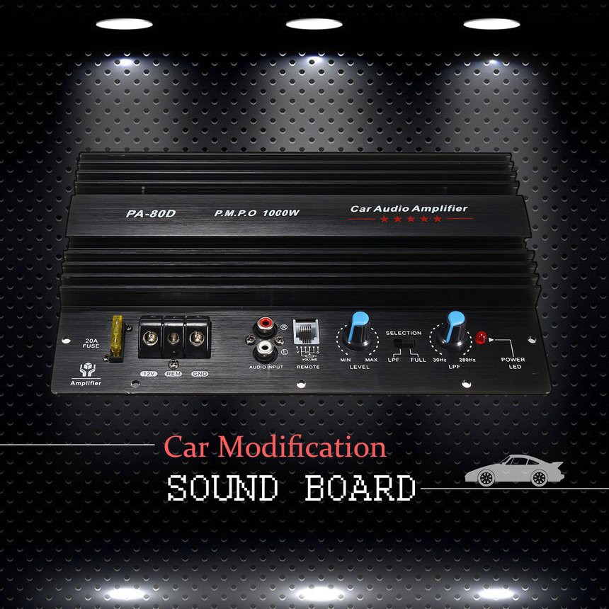 Bộ khuếch đại âm thanh siêu trầm 12V 1000W cho xe hơi