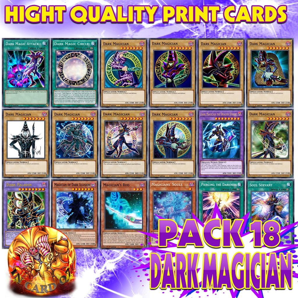 Pack 18 Lá Bài Yugioh Dark Magician Huyền Thoại