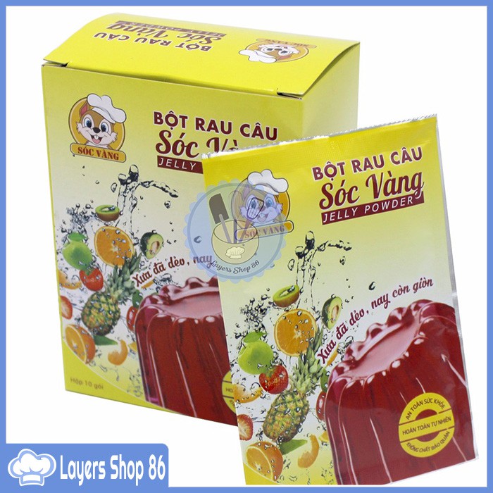 BỘT RAU CÂU SÓC VÀNG - 1 hộp/10 GÓI
